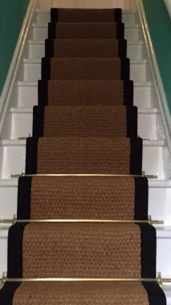 Coir Panama Natural Stair Runner with Black Borde